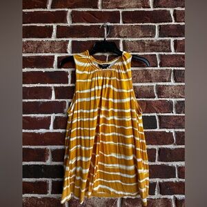 Simply Vera Vera Wang Mustard and White Striped Sleeveless Tank